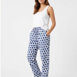 Roberta Roller Rabbit Ikat Chambray Cotton Pajama Pants - Geometric Print!